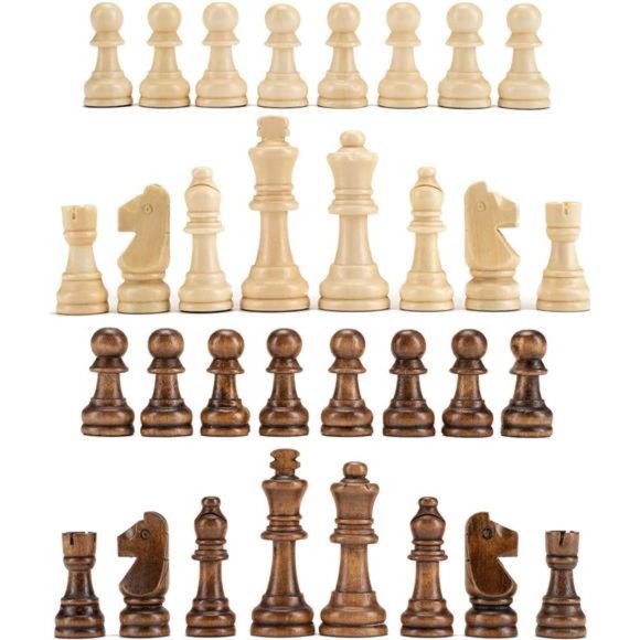 Wooden Chess Pieces Only,Staunton Style Wood Chessmen with 3.15"King-Storage Bag - Picture 5 of 7